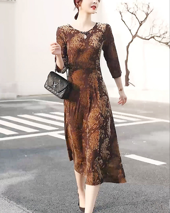 860127 - H1241 丝绒高端连衣裙 晚礼服