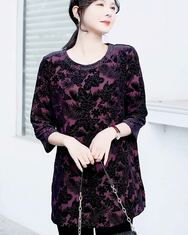 830190 - H1252  一手长上衣 宽松版 进口丝绒