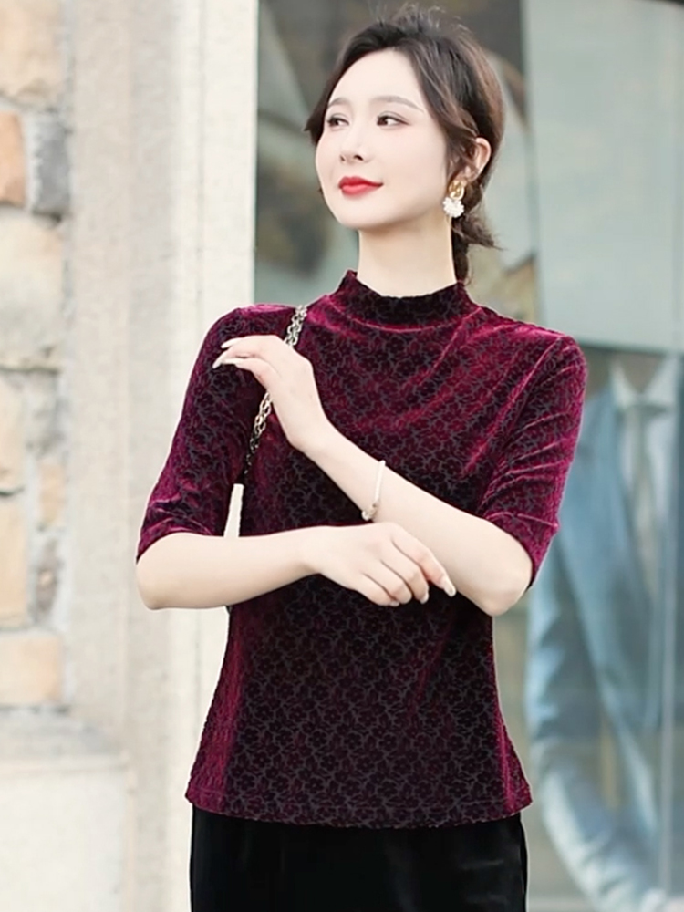 810511-18时尚丝绒上衣