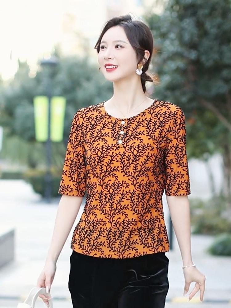 830696-12时尚丝绒上衣